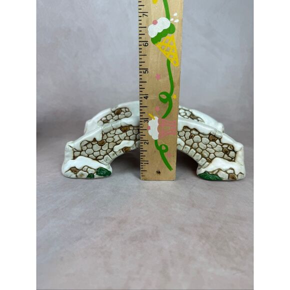 Vintage Lefton Christmas Village Colonial Village Decorative Stone Bridge - Picture 3 of 9